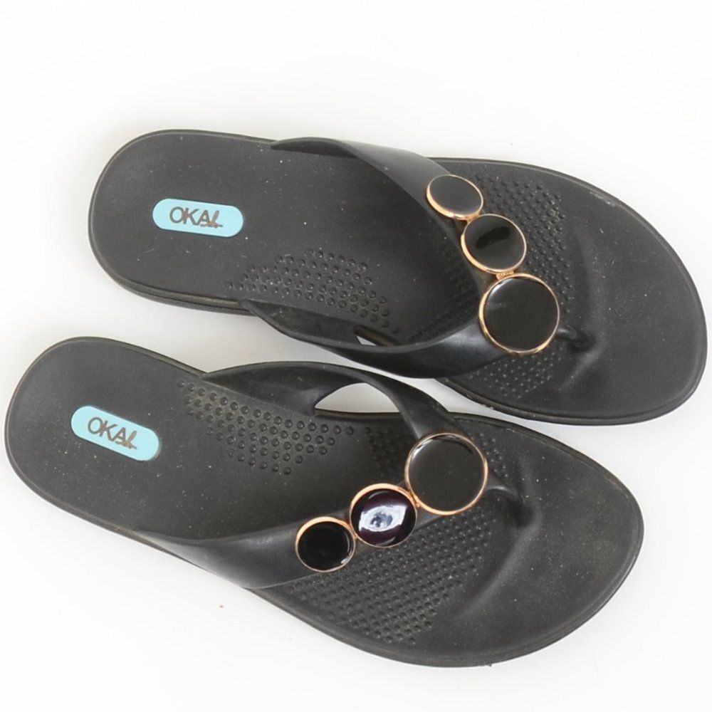OKA-b Womens Comfort Sandals Flip Flop Thong MD (6.5-7.5) Beach Vacation Resort
